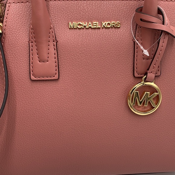MICHAEL KORS AVRIL SMALL TOP ZIP SATCHEL CROSSBODY BAG ROSE COLOR - Picture 9 of 15